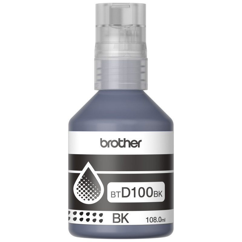Botella de tinta de color negro de ultra alto rendimiento BTD100BK Brother - 1
