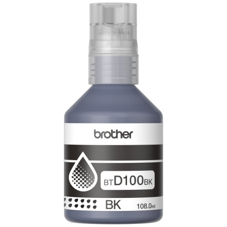 Botella de tinta de color negro de ultra alto rendimiento BTD100BK Brother - 1