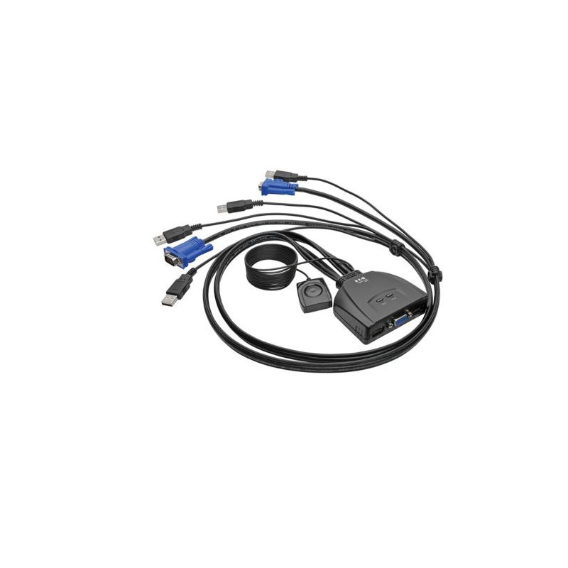 Control de 2 Computadoras con un Monitor, Teclado y Ratón – 2 Puertos USB/VGA con Cables Integrados 2048x1536 – Tripp Lite Eaton