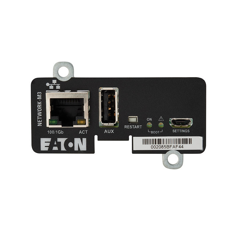 Tarjeta de red para gestión remota y ciberseguridad de UPS y PDU – Cibersegura Gigabit Certificada UL/IEC – Eaton – NETWORK-M3 E