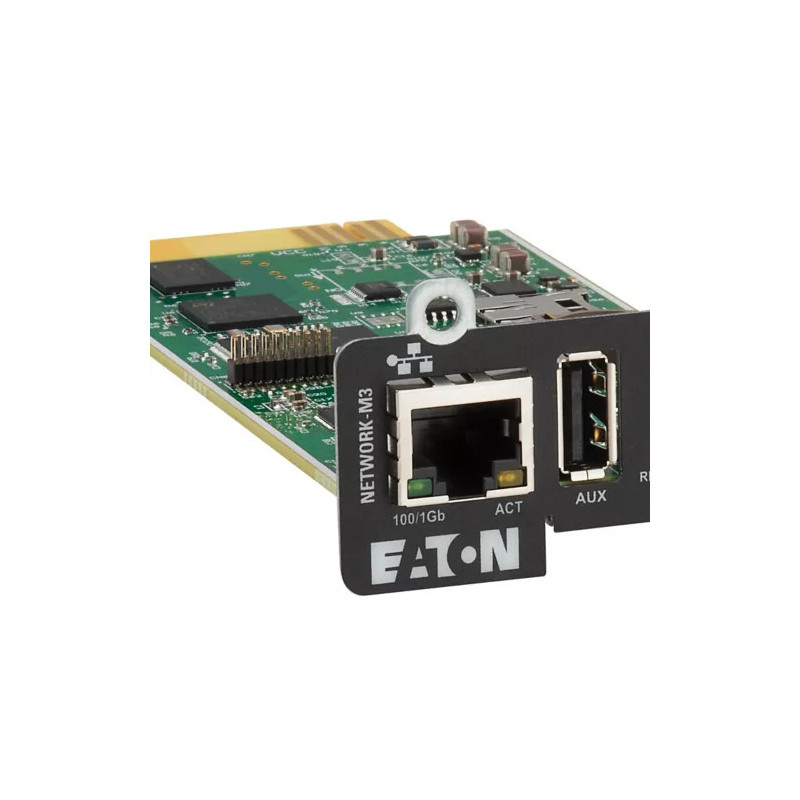 Tarjeta de red para gestión remota y ciberseguridad de UPS y PDU – Cibersegura Gigabit Certificada UL/IEC – Eaton – NETWORK-M3 E