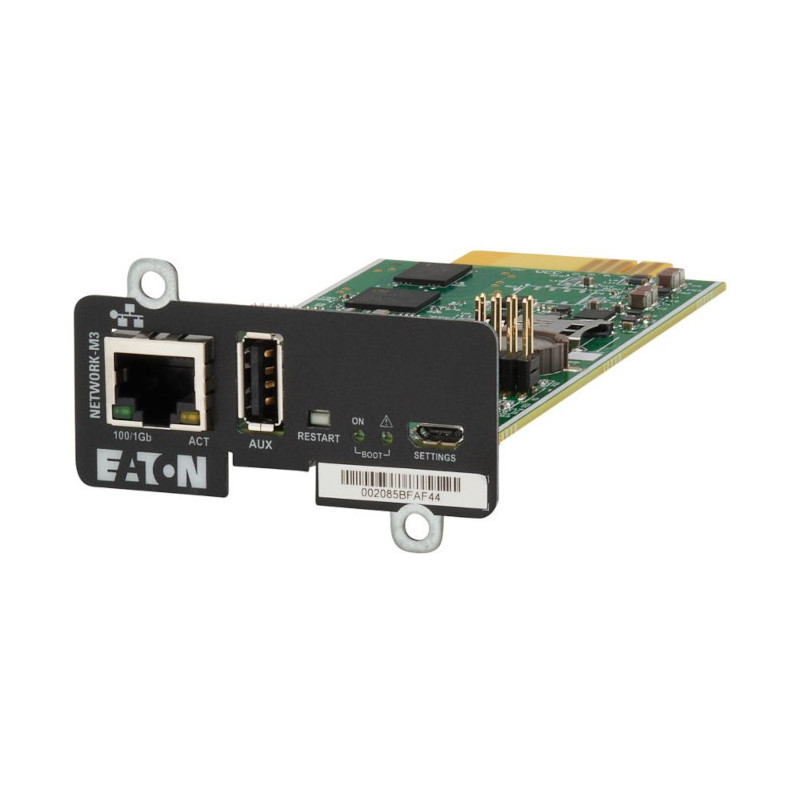 Tarjeta de red para gestión remota y ciberseguridad de UPS y PDU – Cibersegura Gigabit Certificada UL/IEC – Eaton – NETWORK-M3 E