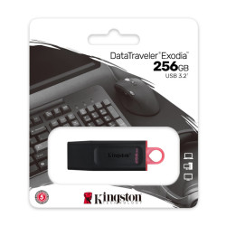 Almacenamiento Portátil – 256GB USB 3.2 Gen 1 con Tapa y Llavero – Kingston – DataTraveler Exodia Kingston - 1