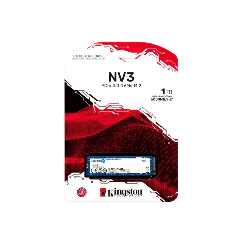 Expansión de Almacenamiento – 1TB PCIe 4.0 NVMe 6000/4000MB/s M.2 2280 – Kingston – SNV3S/1000G Kingston - 1