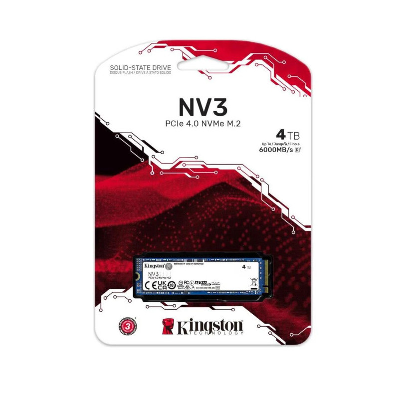 Almacenamiento de alta velocidad para laptops y PCs – 4TB PCIe 4.0 NVMe – Kingston – NV3 Kingston - 1