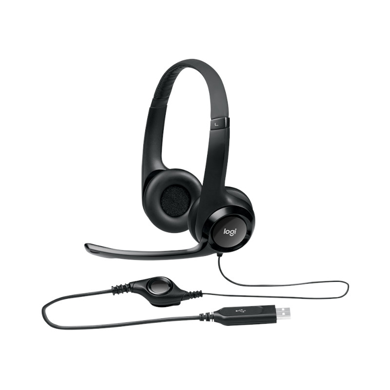 Headset para Llamadas, Música y Juegos – Audio Digital Estéreo y Micrófono con Cancelación de Ruido – Logitech – H390 Logitech -