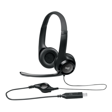 Headset para Llamadas, Música y Juegos – Audio Digital Estéreo y Micrófono con Cancelación de Ruido – Logitech – H390 Logitech -