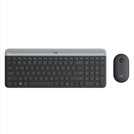 Combo de teclado y mouse para trabajo en oficinas o espacios pequeños – Ultra Delgado Silencioso Inalámbrico – Logitech – MK470 