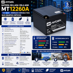 BATERIA SELLADA VRLA AGM 12V 26  AMP - MT12260A mtek - 1