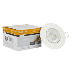 Lámpara LED Bala Redonda Empotrable Dirigible 5.5W 450lm 4000K 90mm Marco Blanco Tecnolite Tecnolite - 2