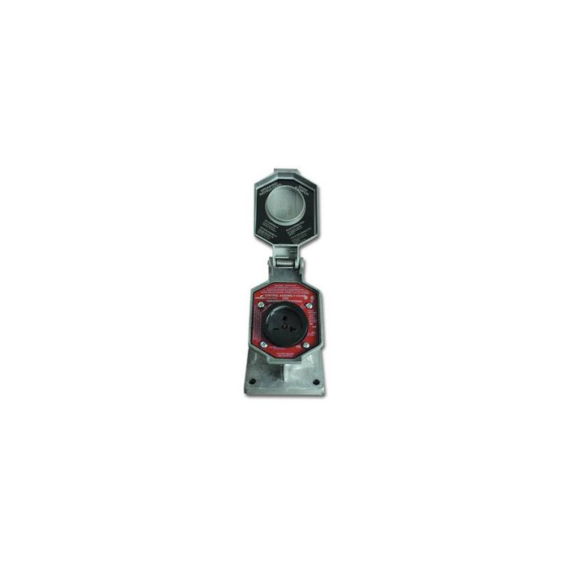Toma Eléctrica Industrial Crouse-Hinds 20A 2F Aluminio NEMA 7 220VAC Sin Cuerpo  - 1