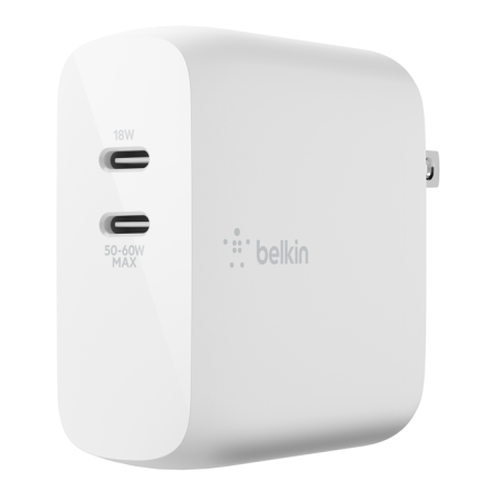 Cargador de pared doble USB-C PD GaN de 68W Belkin - WCH003DQWH Belkin - 1