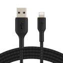 Cable trenzado Lightning a USB-A BOOST CHARGE 15 cm, negro - CAA002BT1MWH Belkin - 1