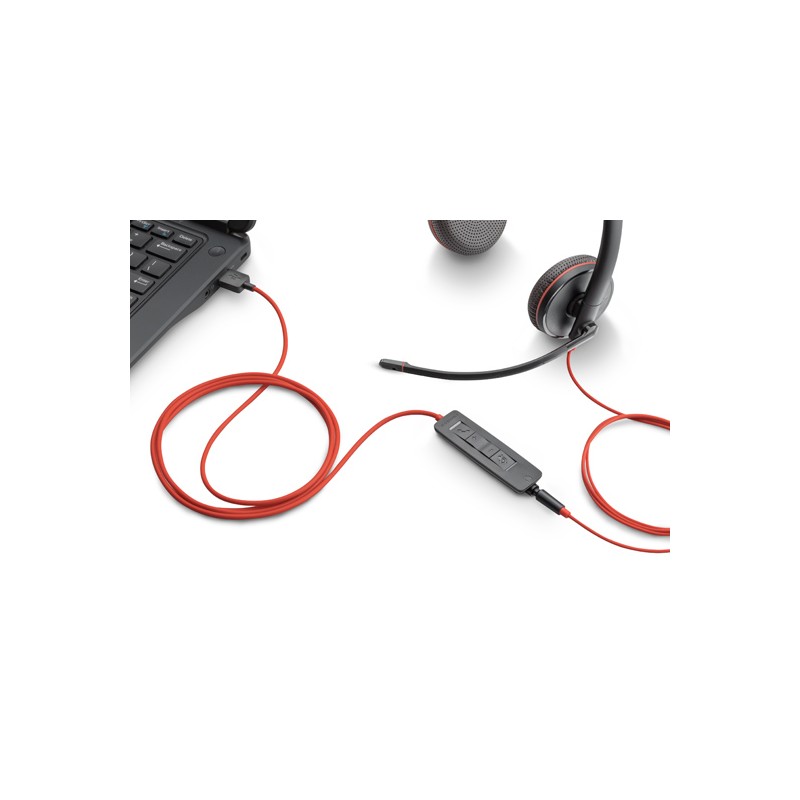 Plantronics BLACKWIRE,C3220 USB-A BLACK (cable largo)
