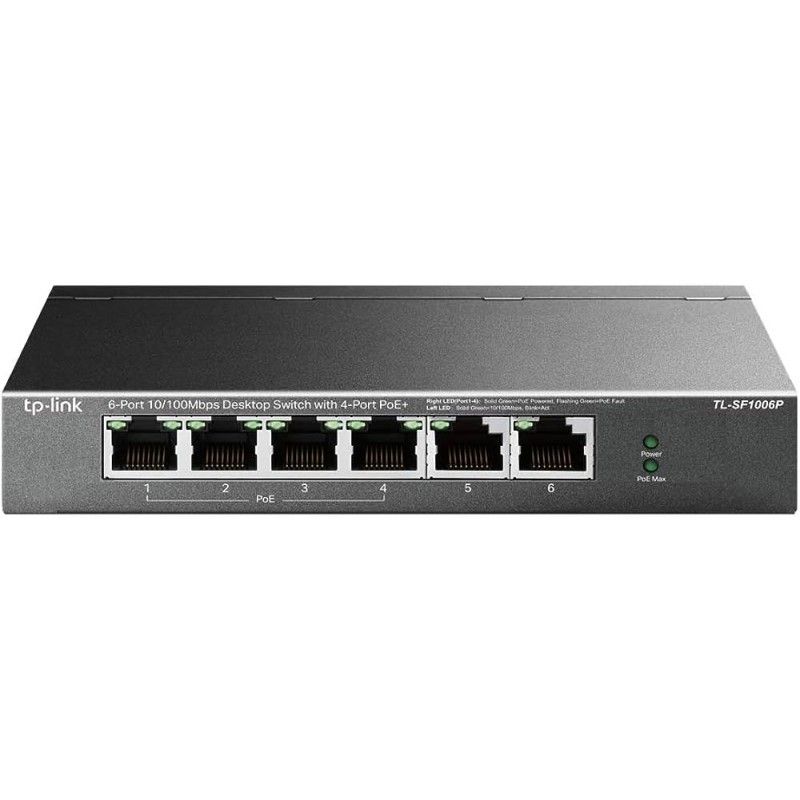 Switch PoE escritorio 6 ptos 10/100 Mbps - TL-SF1006P TP-LINK - 1