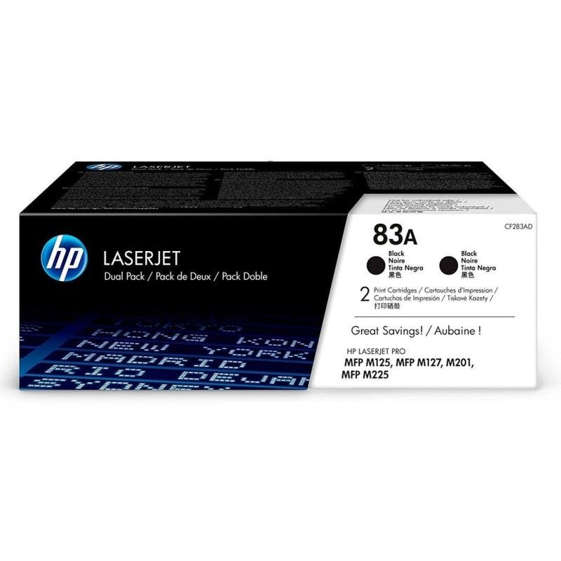 Cartuchos de tóner original HP 83A LaserJet negro - 2 unidades - CF283AD HP - 1