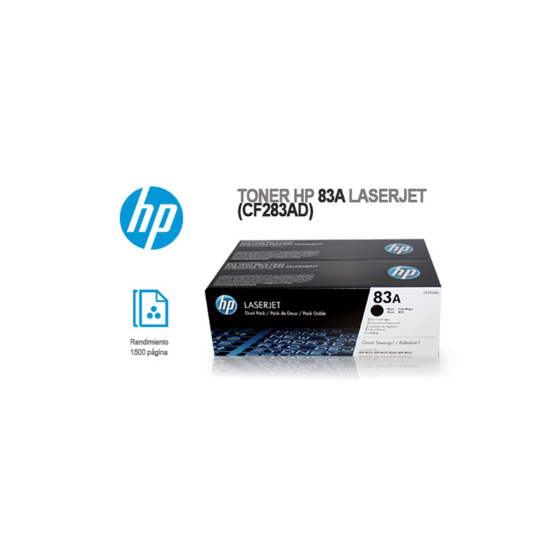 Cartuchos de tóner original HP 83A LaserJet negro - 2 unidades - CF283AD HP - 2