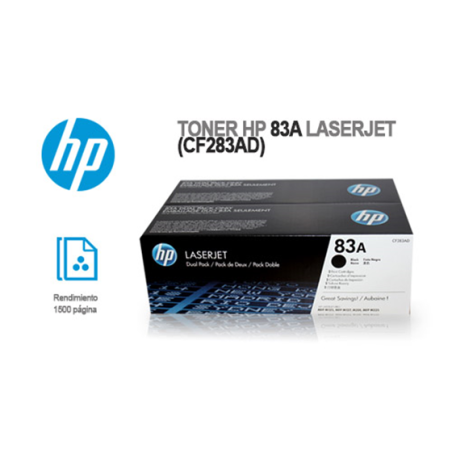 Cartuchos de tóner original HP 83A LaserJet negro - 2 unidades - CF283AD HP - 2