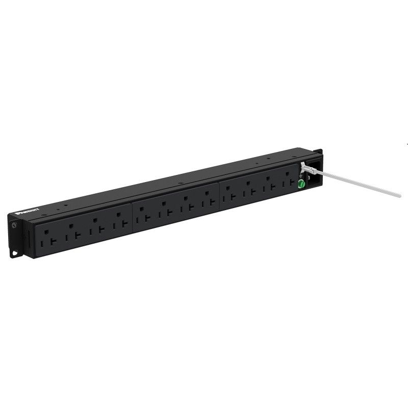 PDU Básica-SmartZone™-con Enchufe de Entrada NEMA 5-15P, 12 Salidas NEMA 5-20R,/1U de Rack, 15 Amp, 120 Vca - P12B01M Panduit - 