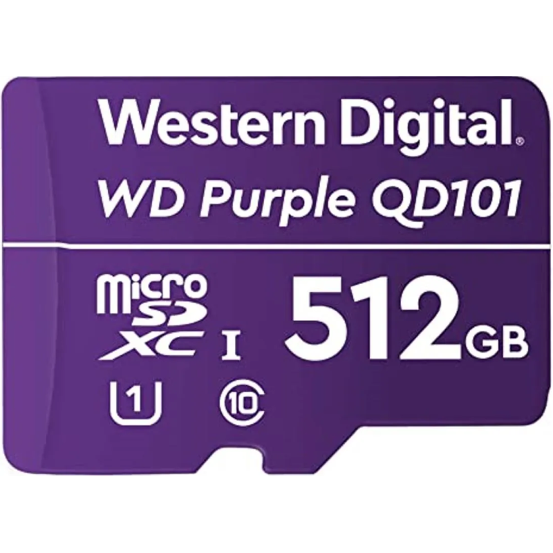 MicroSD-WESTERN DIGITAL-Purple-Para Videovigilancia-512 GB-Tecnología 3D NAND-96 capas - WDD512G1P0C Western Digital - 1