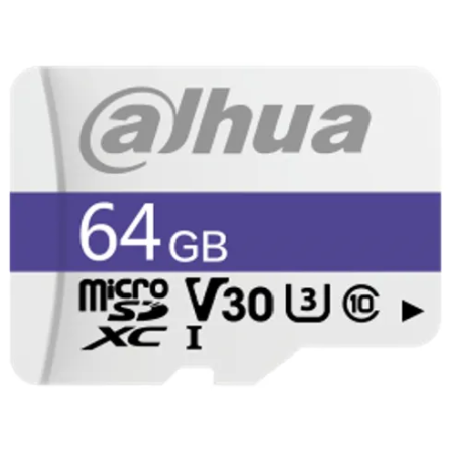 MICRO SDHC-Dahua-64GB-CLASE 10-Para Videovigilancia-Velocidad lectura de 95 MB/s-escritura de 30 MB/s - DHI-TF-C100-64GB SES - 1