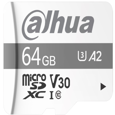 MICRO SDHC-Dahua-64 GB-Para Videovigilancia-Clase 10 TLC/UHS-1-impermeable-antimagnético-anti rayos X-FAT32 - DHI-TF-P100/64GB S