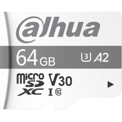 MICRO SDHC-Dahua-64 GB-Para Videovigilancia-Clase 10 TLC/UHS-1-impermeable-antimagnético-anti rayos X-FAT32 - DHI-TF-P100/64GB S