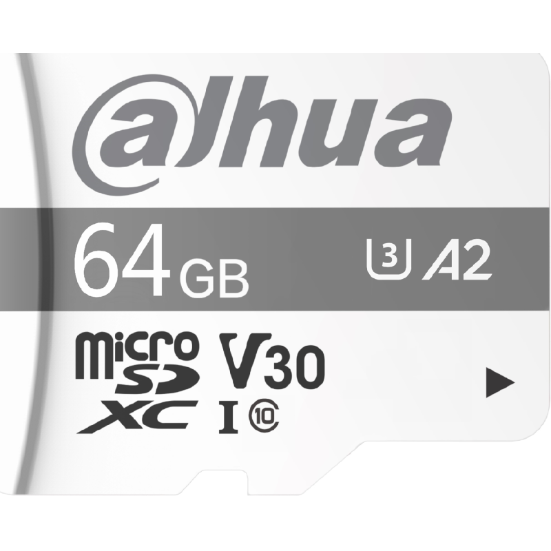 MICRO SDHC-Dahua-64 GB-Para Videovigilancia-Clase 10 TLC/UHS-1-impermeable-antimagnético-anti rayos X-FAT32 - DHI-TF-P100/64GB S