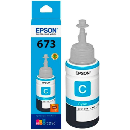 BOTELLA DE TINTA-EPSON-CYAN CLARO-673-70 ML-ECOTANK-Rendimiento de hasta 6.500 Páginas - T673520-AL Epson - 1