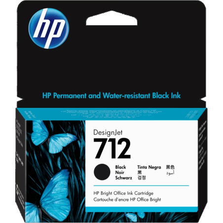 Cartucho de Tinta-HP-712-Negro-DesignJet-Cartucho-Inyección térmica de tinta HP-Original - 712 - 3ED70A HP - 1