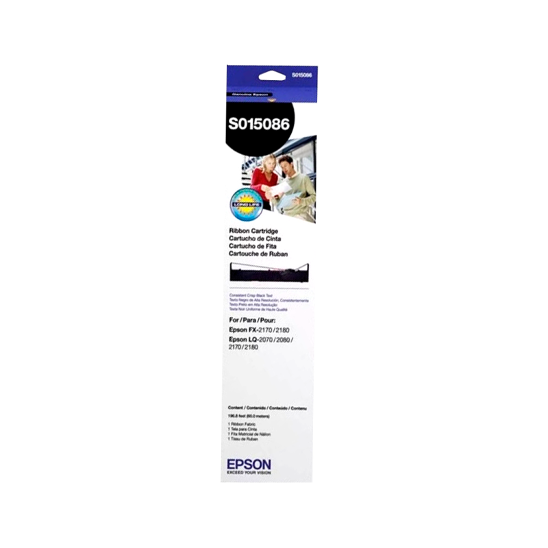 Cinta para impresora-Epson-Color Negro-Hasta 12 millones de caracteres-Nuevo-Plástico-Cinta para impresora - S015086 Epson - 2