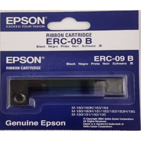 Cinta para impresora-Epson-Color Negro-Inyección de tinta-láser-matriz de puntos-Auto-dúplex-Portátil-Nuevo-Original -  ERC-09B 