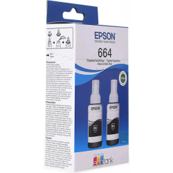 Pack de 2 Botellas de Tinta-Epson-Para Impresoras-Monocromática-Inyección de tinta-Color Negro-Nuevo-Original - T664120-DUAL Eps