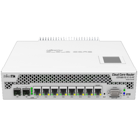 Cloud Core Router-MIKROTIK-CPU 9 Núcleos-7 Puertos Gigabit-1 Combo TP/SFP-1 puerto SFP-2 GB memoria - CCR1009-7G-1C-1S+PC MIKROT