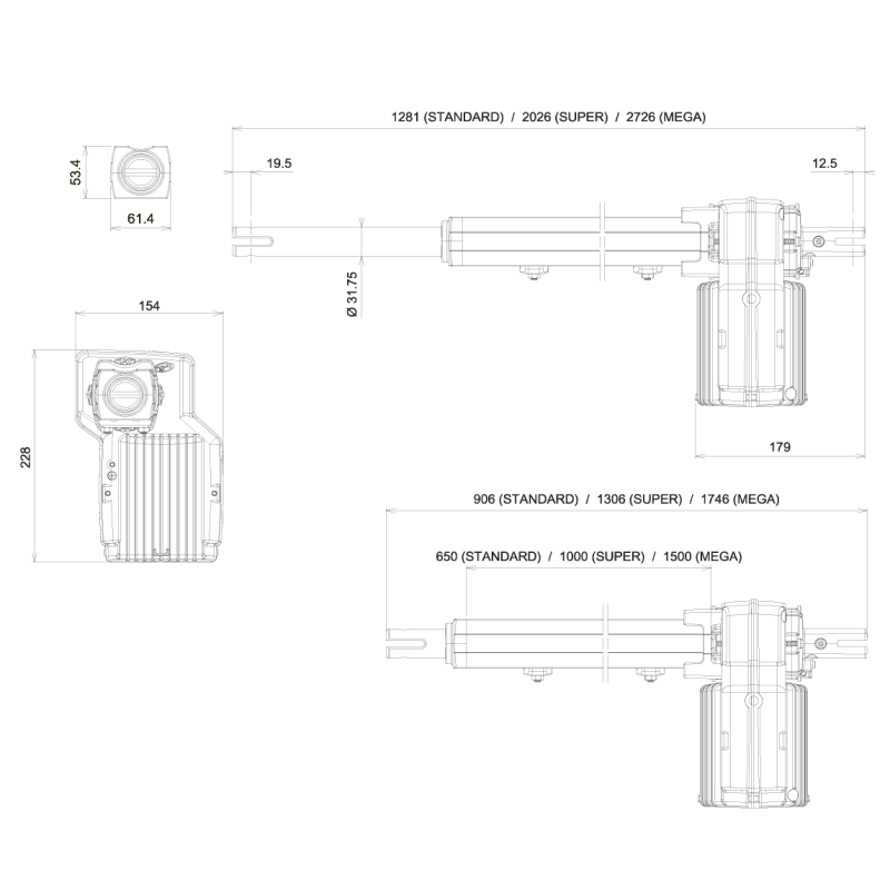 Pivo Piston Condominium Standard Análogo (doble hoja) - 375mm ppa - 3