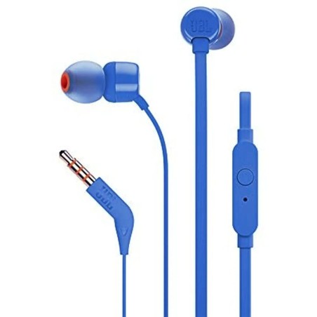 Auriculares-Harman-Frecuencia de 20 - 22000 Hz-Cableado-Internos-Color Azul -  JBLT110BLUAM JBL - 1