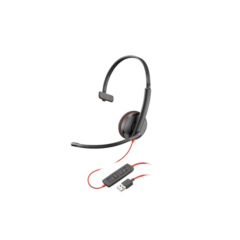 Auricular-Plantronics-Alámbrico-Blackwire-Negro-Cableado-USB tipo A-Supra aural - 209744-101 Plantronics - 1