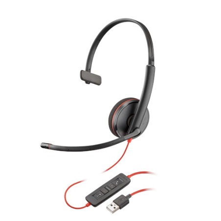 Auricular-Plantronics-Alámbrico-Blackwire-Negro-Cableado-USB tipo A-Supra aural - 209744-101 Plantronics - 1