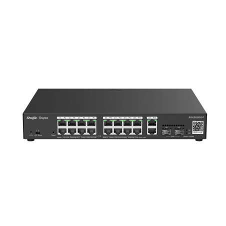 Switch PoE L2 Administrable en la Nube de 20 Puertos Gigabit, 16 PoE+, 2 Puertos RJ45 Gigabit, 2 Puertos SFP - RG-ES220GS-P Ruij