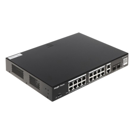 Switch PoE L2 Administrable en la Nube de 20 Puertos Gigabit, 16 PoE+, 2 Puertos RJ45 Gigabit, 2 Puertos SFP - RG-ES220GS-P Ruij