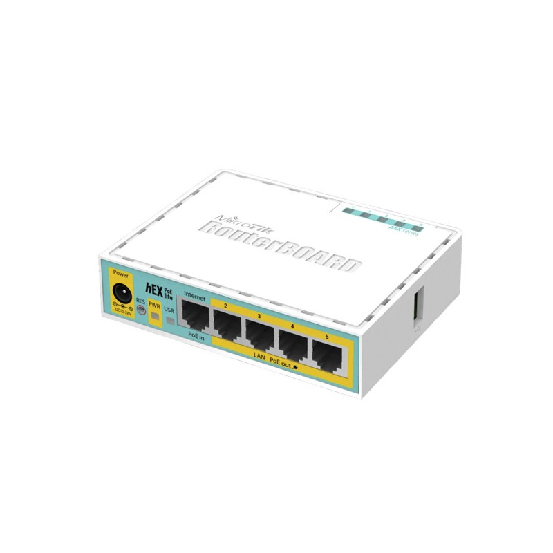 hEX PoE LITE - RouterBoard, 5 Puertos Fast Ethernet, 4 con PoE Pasivo - RB750UPR2 MIKROTIK - 1