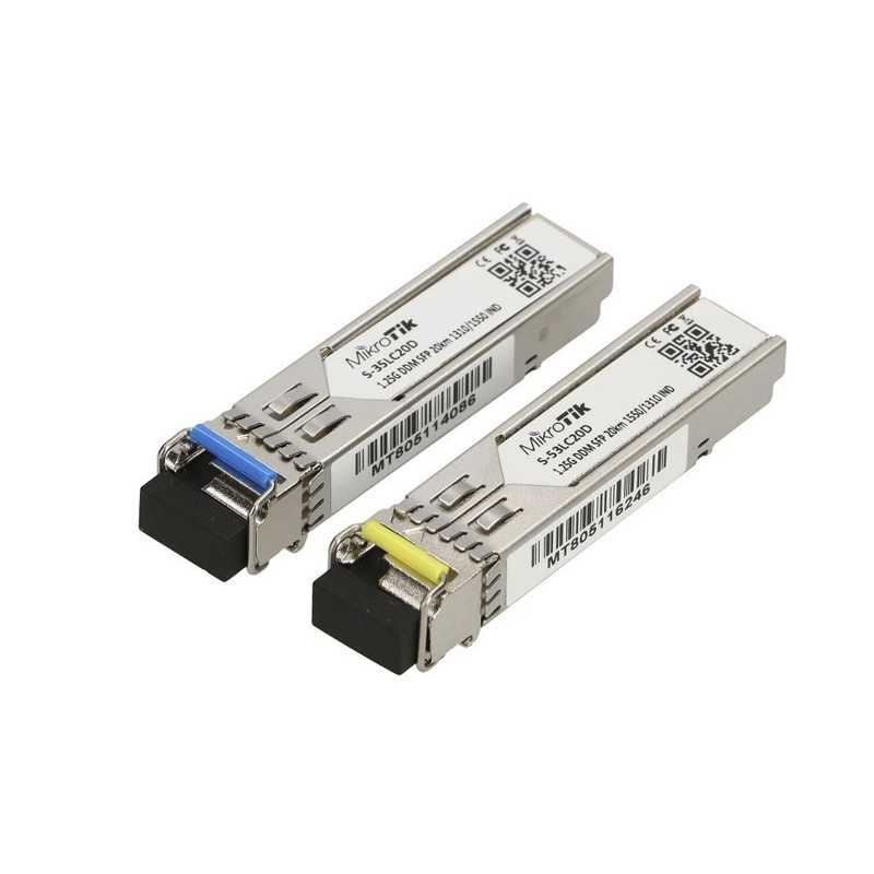 Transceptores MiniGbic SFP 1.25G LC WDM para fibra Mono Modo 20 Kms - S-3553LC20D MIKROTIK - 1