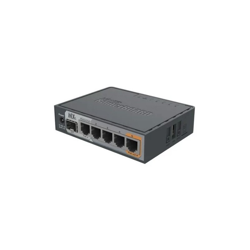 hEX S- Router Dual Core, 5 puertos Gigabit, 1 Puerto SFP, PoE in, PoE Out - RB760IGS MIKROTIK - 1