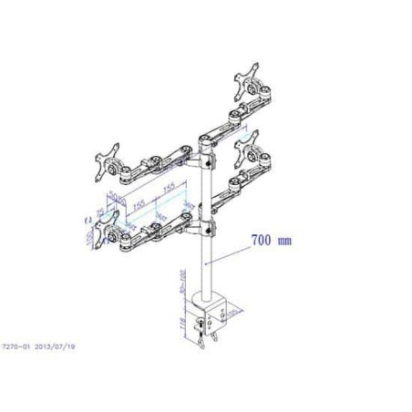 Soporte LCD para Monitor y Portátil-Ergo & Health-Brazo Cuadruple-Aluminio fundido - SLCD-727-OS Ergo & Health - 2