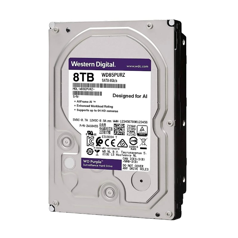 Disco duro-Western Digital-8TB-5640RPM-SATA III-Para Videovigilancia - WD85PURZ Western Digital - 1