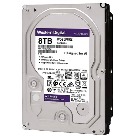 Disco duro-Western Digital-8TB-5640RPM-SATA III-Para Videovigilancia - WD85PURZ Western Digital - 1