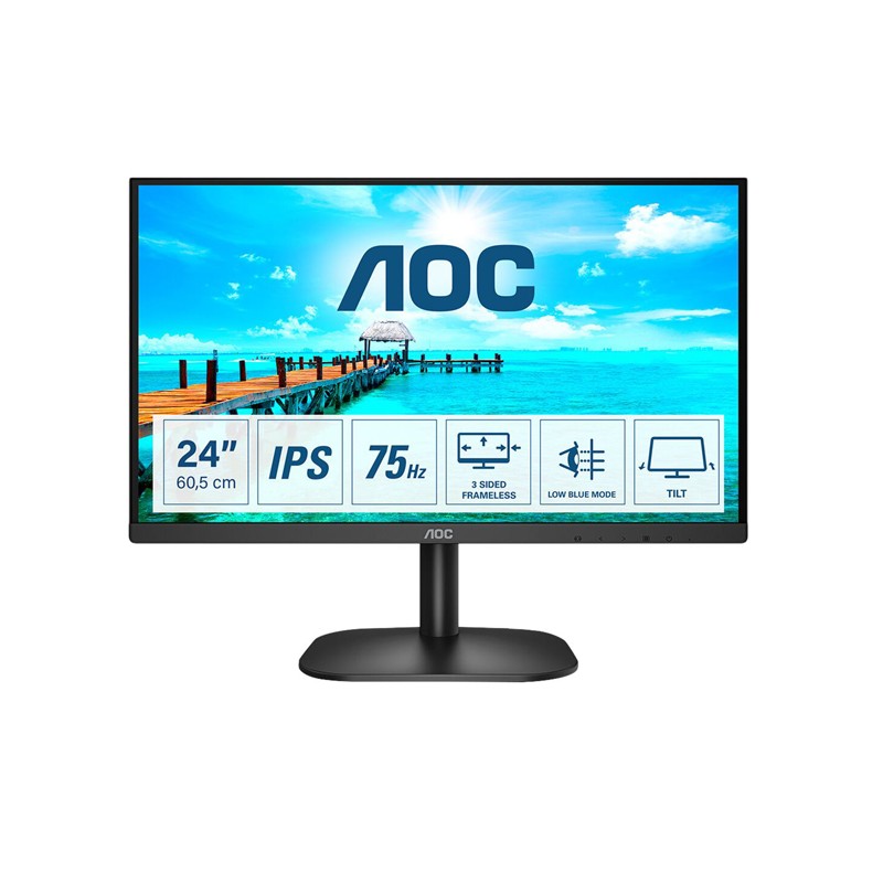 Monitor LED de 23.8" - IPS LCD Backlight LED. Ultra Delgado - 24B2XH AOC - 1