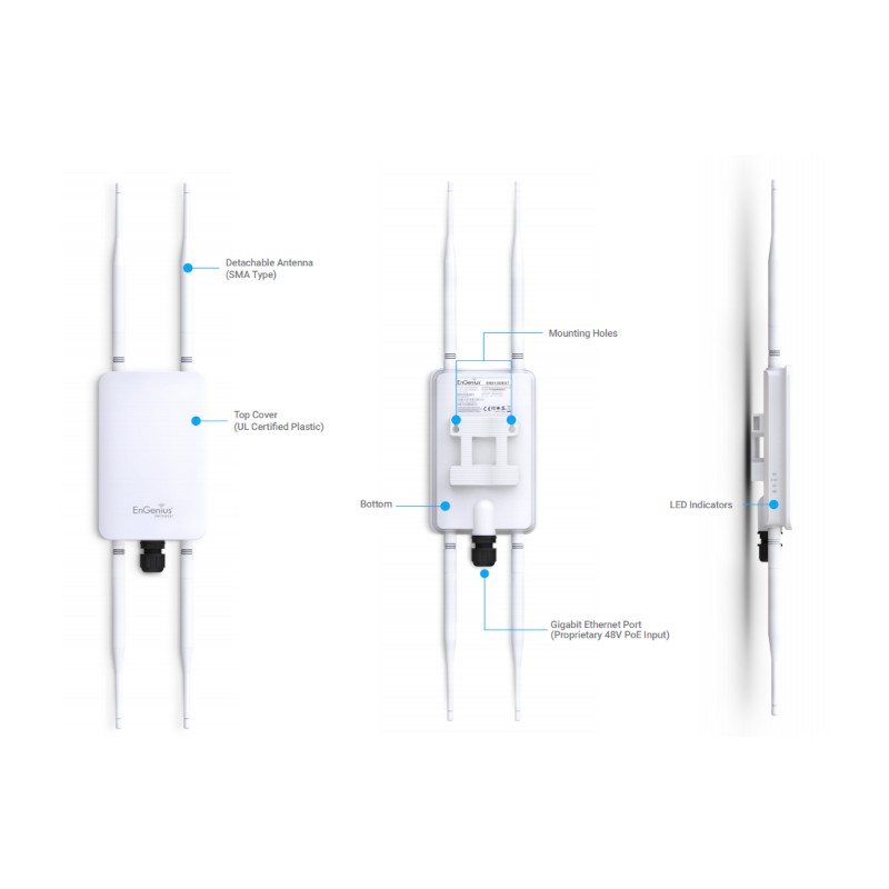 Punto de acceso WiFi para exterior - MU-MIMO 2x2 - 2.4 y 5 GHz - ENH1350EXT ENGENIUS - 1