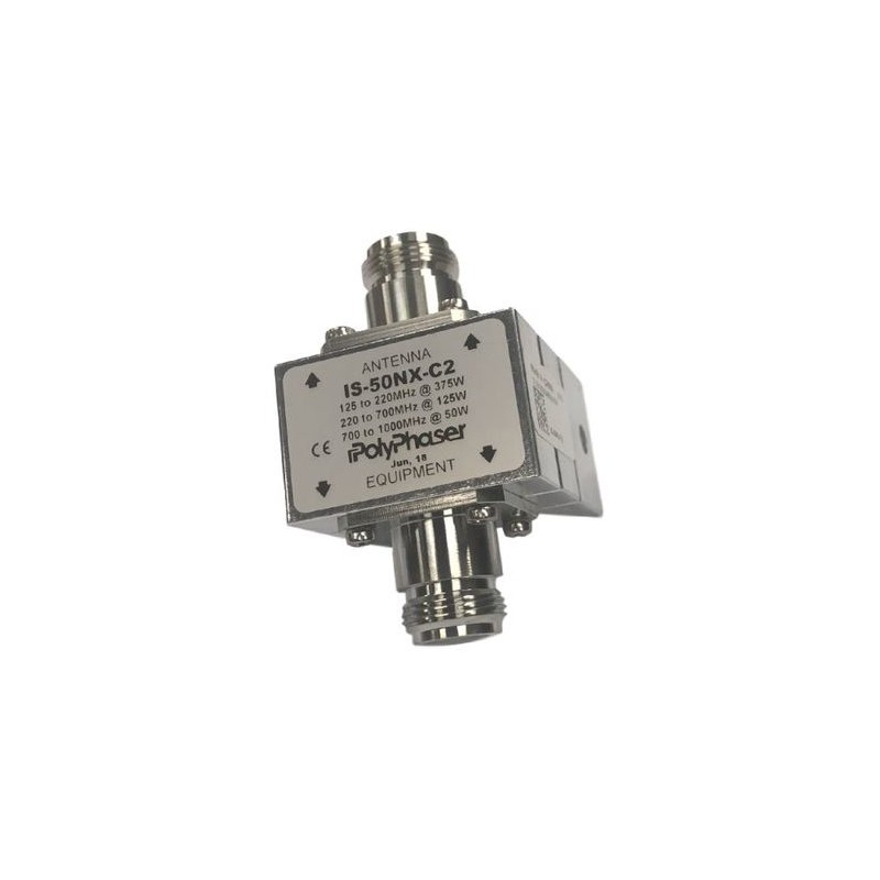 Protector Coaxial RF - Conectores N Hembra en Ambos - IS-50NX-C2 POLYPHASER - 1