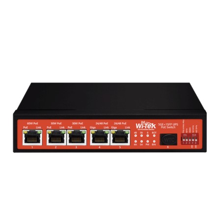 Switch Industrial PoE++ y pasivo de 24 Voltios - WI-PS306GF-IV2 WI-TEK - 1